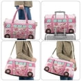thumbnail image 4 of Pzuqiu Pink Floral Quilted Weekender Bag for Women Large Capacity Puffy Travel Duffle Bag Lightweight Carry On Tote Overnight Gym Bags with Zipper Stylish Handbags, 4 of 7