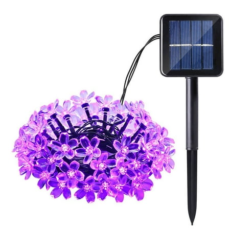Qedertek 50 LED Solar Fairy String Lights Blossom Flower Decorative Light (Purple) - Walmart.com