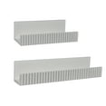 thumbnail image 7 of American Art Decor Ribbed 2-Piece Floating Wall Shelf Set, White Shabby Chic Carved Picture Ledge Shelves with Lip, Decorative Wall Ledge for Nursery, Gallery, or Living Room Display, 7 of 7