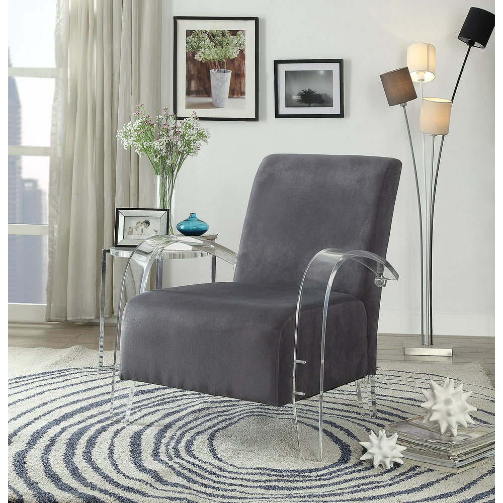 Acme Malyssa Accent Chair in Charcoal & Clear Acrylic