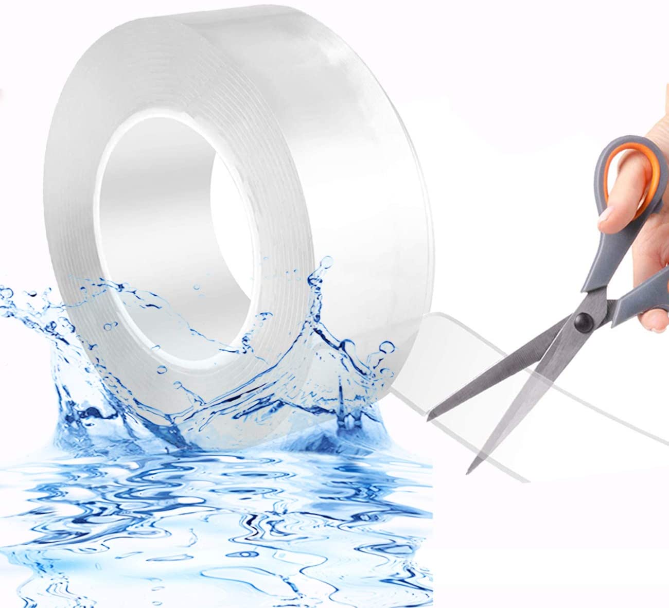 Nano Adhesive Double Sided Tape, NoTrace Removable Washable Strong Gel