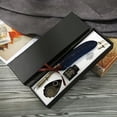 thumbnail image 2 of Feather Pen Set, Retro Style Carved Design, Personalized Pens, with Ink, 2 Replacement Tips, Fountain Pen Stand Base, Dark Blue, 2 of 7