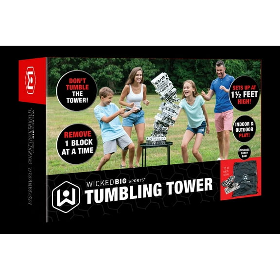 Wicked Big Sports Tumbling Tower Stacking Game with Carry Bag