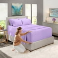 thumbnail image 2 of YouLoveIt 4/6 Pcs Bed Sheet Set Super Soft Microfiber Sheets Bedding Set 16"- 24" Deep Soft, Breathable Luxury Sheets Microfiber Fabric Full Sheets Set, 2 of 8