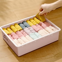 Underwear Organizer Drawer, Sock Storage Box with Lid, 8 Compartment Plastic Organizer for Socks Underwear Accessories, Space Saving Design for Bedroom Dresser Drawer Organization,Vsgery