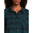 thumbnail image 5 of Time and Tru Women's Button Down Flannel Shirt with Long Sleeves, Sizes XS-3XL, 5 of 6