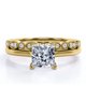 thumbnail image 1 of JeenMata Juego de 4 Puntas - Corte Princesa de 1,50 Quilates - Milgrain y Filigrana - Juego de Boda - Baño de Oro Amarillo de 18 K sobre Plata (Personaliza la Banda de Tu Anillo de Boda), 1 of 6