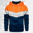 thumbnail image 2 of Siilsaa Men's Novelty Color Block Pullover Fleece Hoodie Long Sleeve Casual Sweatshirt with Pocket Orange,M, 2 of 4