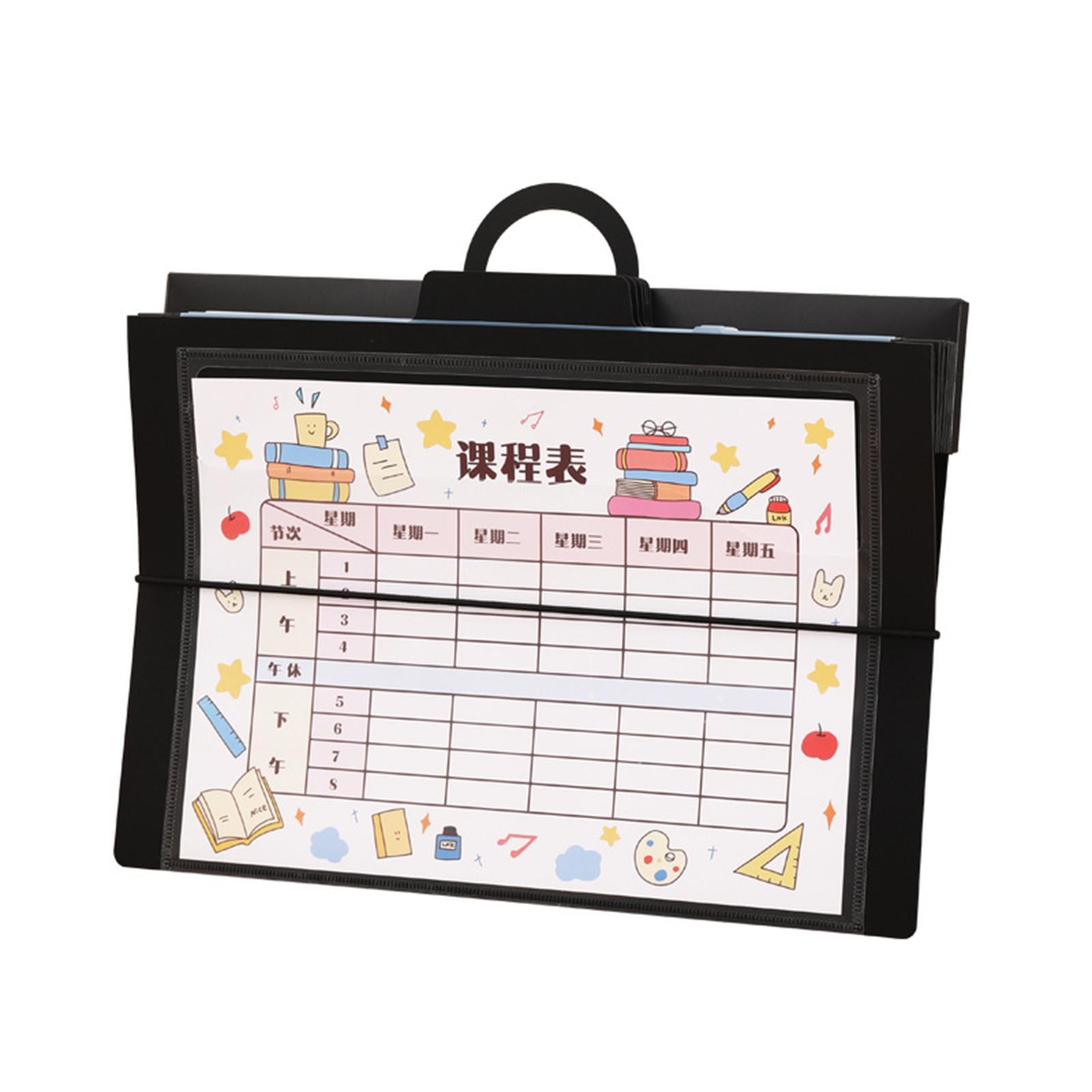 koolsoo Hanging Wall File Organizer Document Holder 6 Pocket Wear Resistant Sturdy Paper Folder File Folder Expanding for Home School violet