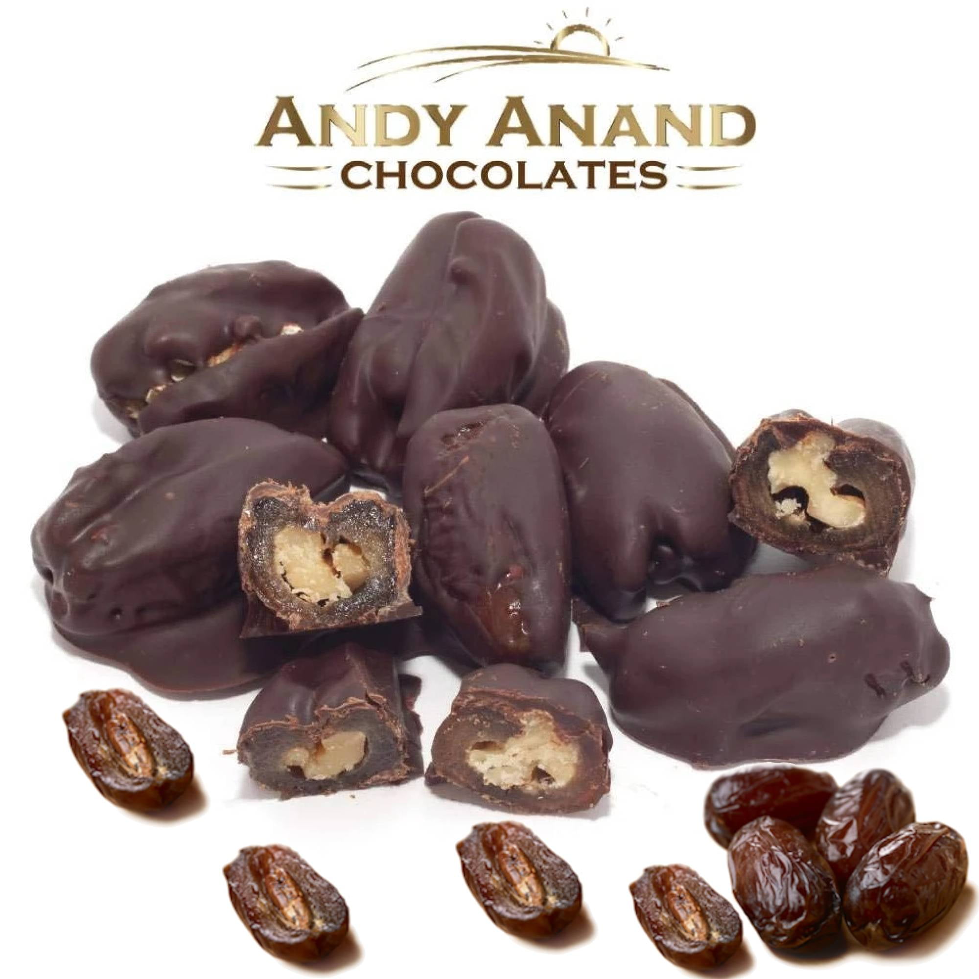 Andy Anand’s Dark Chocolate covered Dates with Sea Salt 1 lbs, Organic