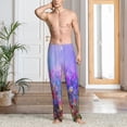 thumbnail image 5 of Vsdgher Colorful Purple Cosmos Flower Print Mens Pajama Pants Sleep & Lounge Pants, PJ Bottoms With elastic waistb and Pockets, 5 of 5