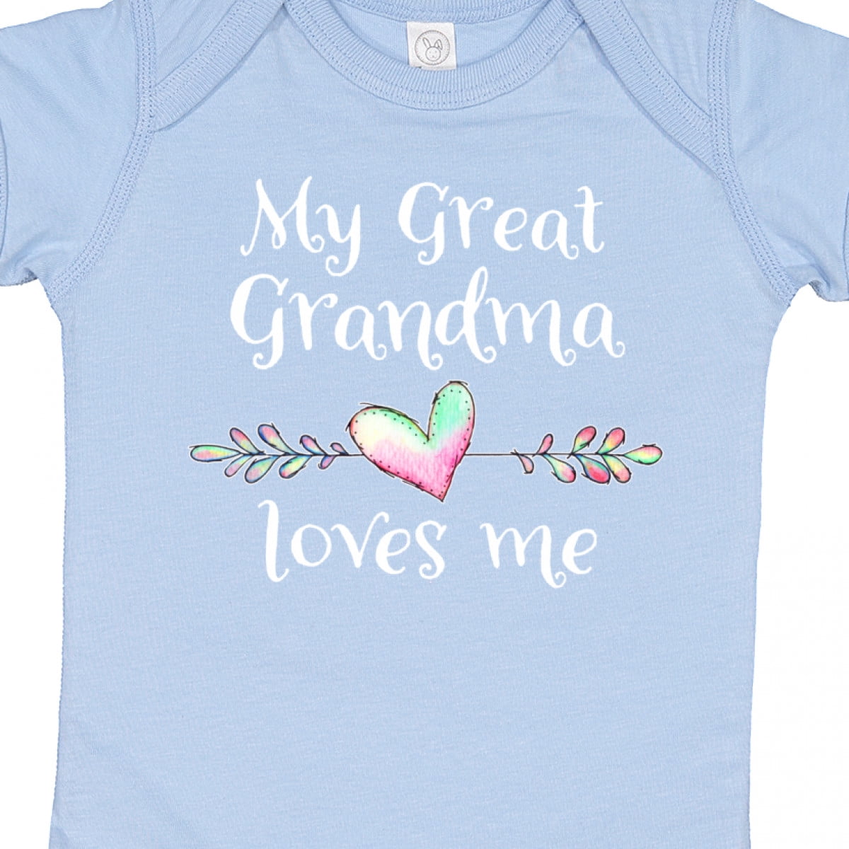 Inktastic My Great Grandma Loves Me Heart Great Grandchild Boys or Girls Baby Bodysuit
