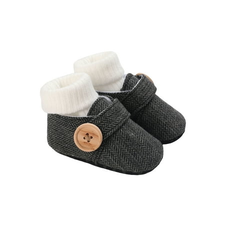 

One opening Winter Thermal Baby Girls Boys Flat Shoes Soft Sole Non-slip Toddler Shoes