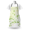 thumbnail image 3 of Vine Apron, Flourishing Sapling Pattern with Butterflies and Ladybugs on Leaves, Unisex Kitchen Bib with Adjustable Neck for Cooking Gardening, Adult Size, Lime Green Pale Green, by Ambesonne, 3 of 4