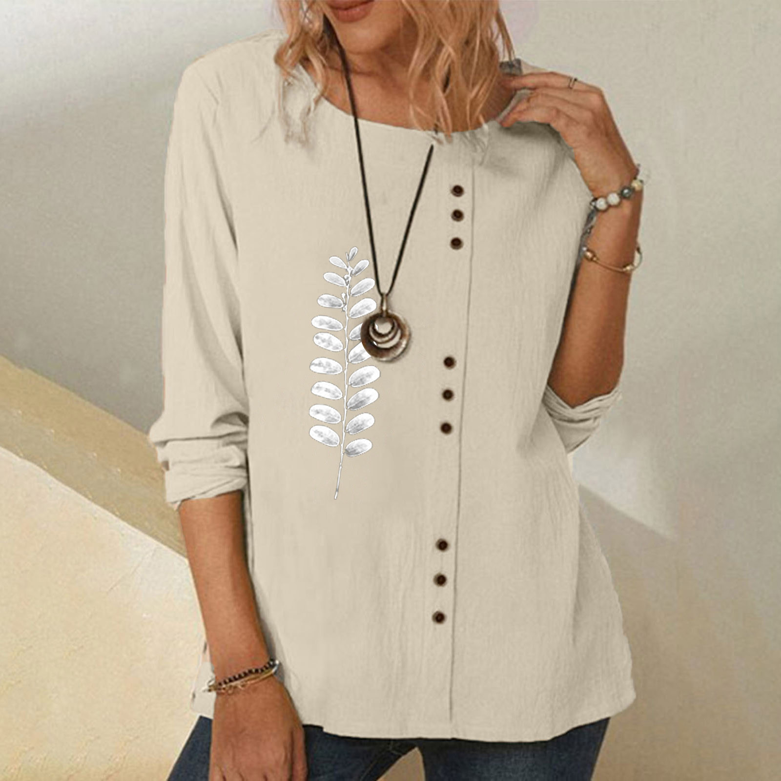 PBNBP Linen Shirts for Women,Women Casual Linen Shirts Cotton Linen