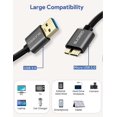 thumbnail image 3 of Hard Drive Cable 0.5m Usb 3.0 A To Micro B 5gbps Compatible With Portable External Hard Drive, My Passport,wd Elements,seagate Expansion, Toshiba, Lac, 3 of 4