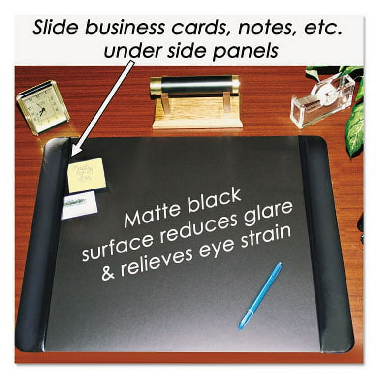 Executive Desk Pad with Antimicrobial Protection, Leather-Like Side Panels, 24 x 19, Black Executive Desk Pad with Antimicrobial Protection, Leather-Like Side Panels, 24 x 19, Black