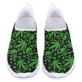 thumbnail image 1 of Zapatillas de deporte con estampado de hojas de marihuana en 3D de verano, mocasines con patrón de plantas, zapatos planos de malla antideslizantes, zapatos para caminar de moda urbana para mujer, 1 of 5