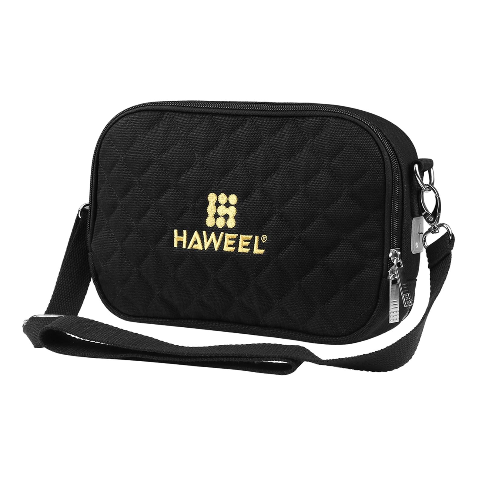harayaa Cross Shoulder Hand Warmer Storage Bag Prevent Overheating Canvas Warmer Bag USB Black