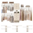 thumbnail image 4 of iSunirm 120" Large Closet System with Drawers and Doors, 10FT Heavy Duty Closet Organizer System with Hanging Rods and Shelf Towers, Walk-in Closet for Bedroom, 1300+ LBS Weight Capacity, White Oak, 4 of 7