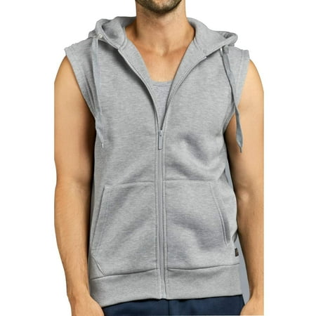 sleeveless zip through hoodie