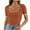 Rust, variant on Women's Short Sleeve Color Block T Shirts Tops for Summer Slim Fitted Knit Square Neck Basic Casual Blouses