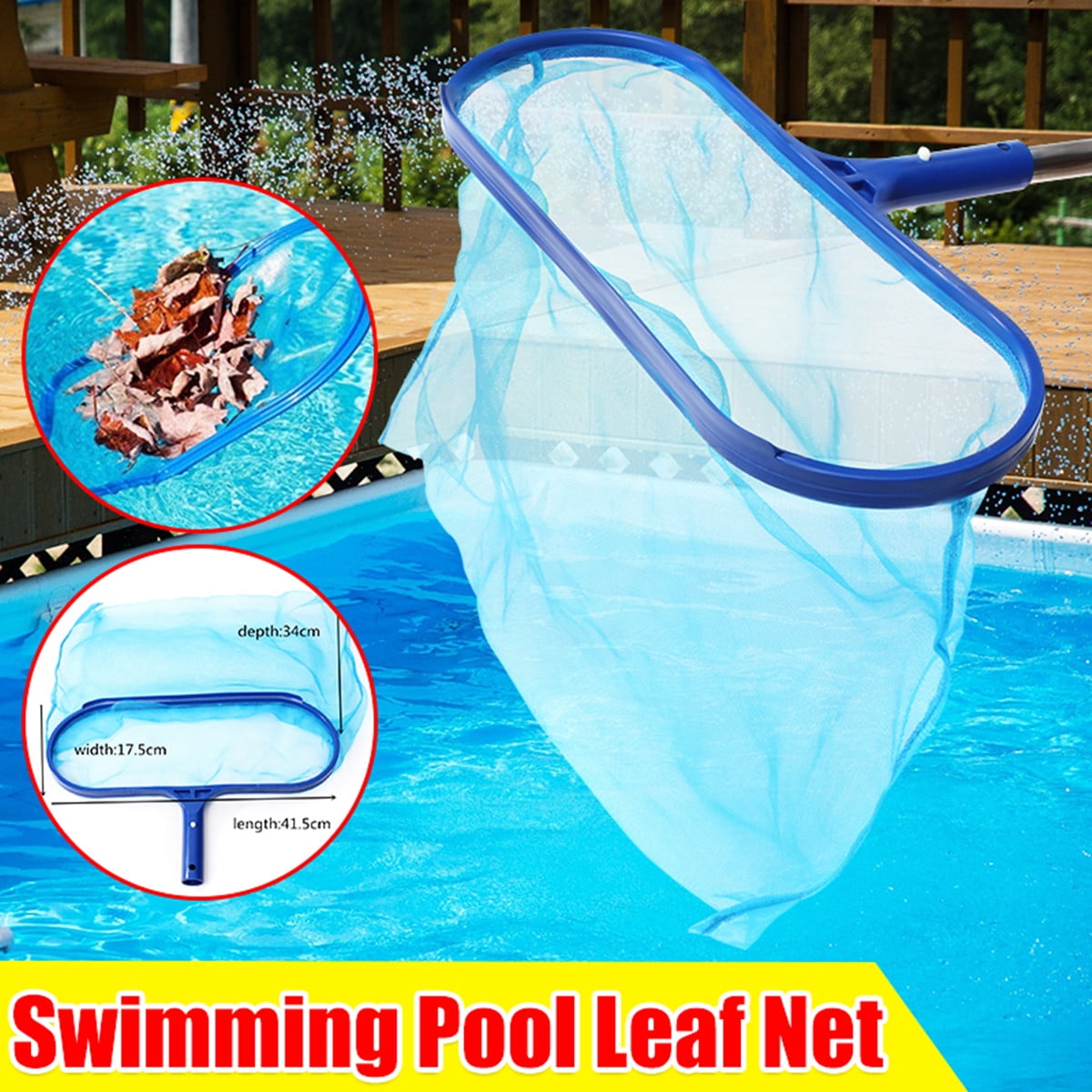 Pool Deep Leaf Skimmer Rake Net Swimming Spa Cleaning Mesh Tool Pond