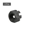 thumbnail image 3 of Uxcell M24x1.5mm Hexagon Slotted Nut, Grade 4.8 Carbon Steel Hex Castle Nuts, Black, 2Pack, 3 of 6