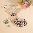 thumbnail image 4 of Kaprioy Baby Girl Clothes Ribbed Sleeve Letter mommy's beslie i got it from my mama Romper Top Leopard Ruffle Shorts Bow Headband Infant Summer Outfits 3Pcs Set, 4 of 5