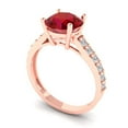 thumbnail image 2 of Clara Pucci 14K Rose Gold 2.3ct Tourmaline Solitaire with Accents Ring, 2 of 8