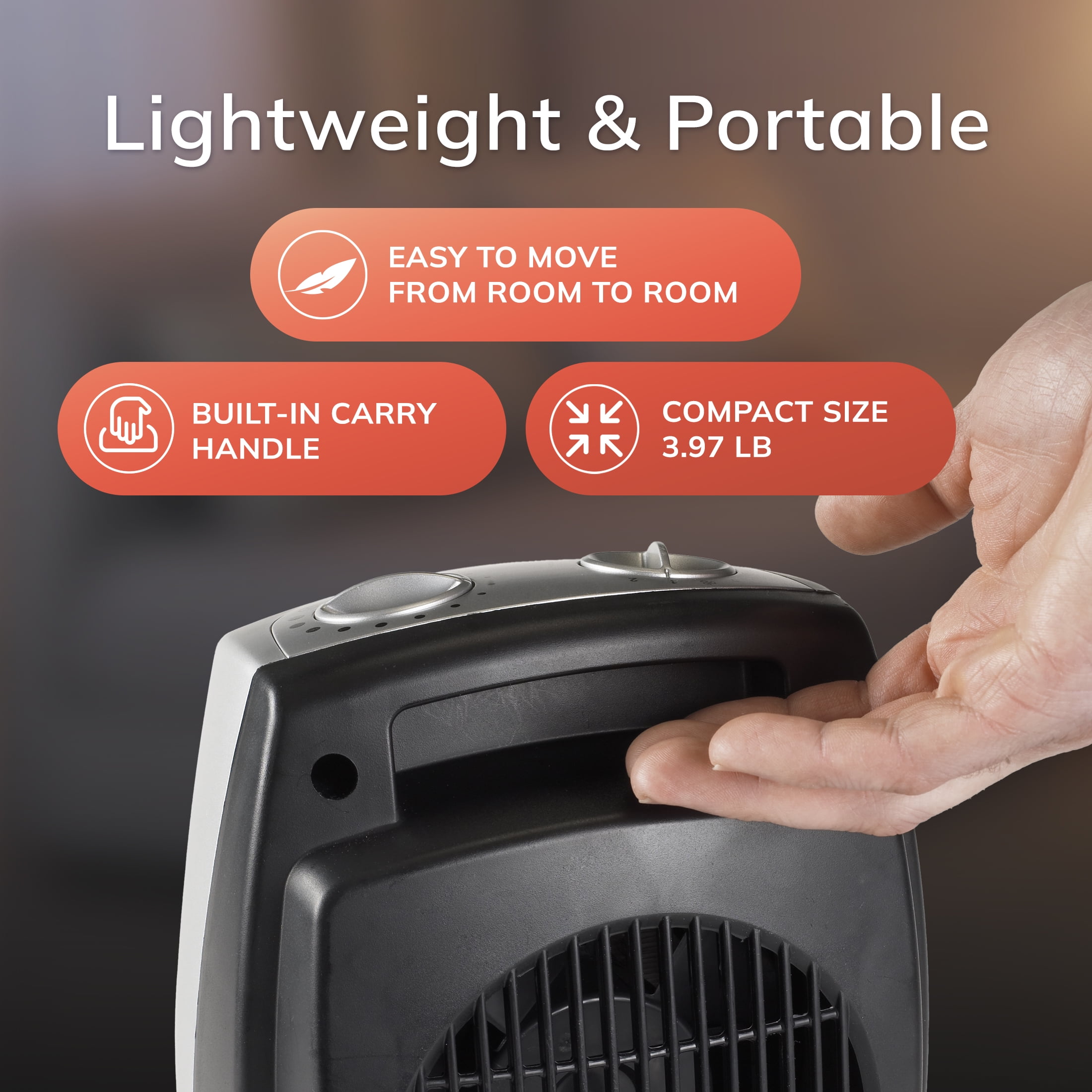 Silver Electric Ceramic Space Heater with Adjustable Martinique Ubuy