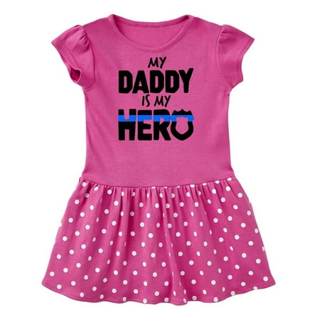 

Inktastic My Daddy is my Hero Police Officer Family Gift Baby Girl Dress