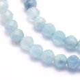 thumbnail image 3 of 2Strand Natural Aquamarine Beads Strands Faceted Round 4mm Hole: 0.5mm about 96pcs/strand 15.7 inch(40cm), 3 of 3