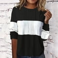 thumbnail image 2 of Dagugfen Long Sleeve Tops for Women Color Block Comfy Crewneck Loose Casual Trendy Blouses Fall Clothes, 2 of 6