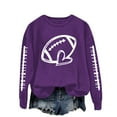thumbnail image 4 of Chuancc Fall Outfits For Women 2025 Women'S Sweatshirts Thin Sweatshirt Winter Clothing For Women Super Soft Sweatshirts For Women Round Neck Loose Casual Sweatshirts Purple XL, 4 of 4