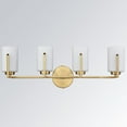 thumbnail image 3 of Claxy 4-Light Gold Vanity Lights with Cylinder Milk Glass Shade, 3 of 7