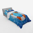 thumbnail image 3 of Ambesonne Ocean Bedding Set 4 Pcs, Palm Tree Island Octopus, Queen, Blue Orange White, 3 of 3