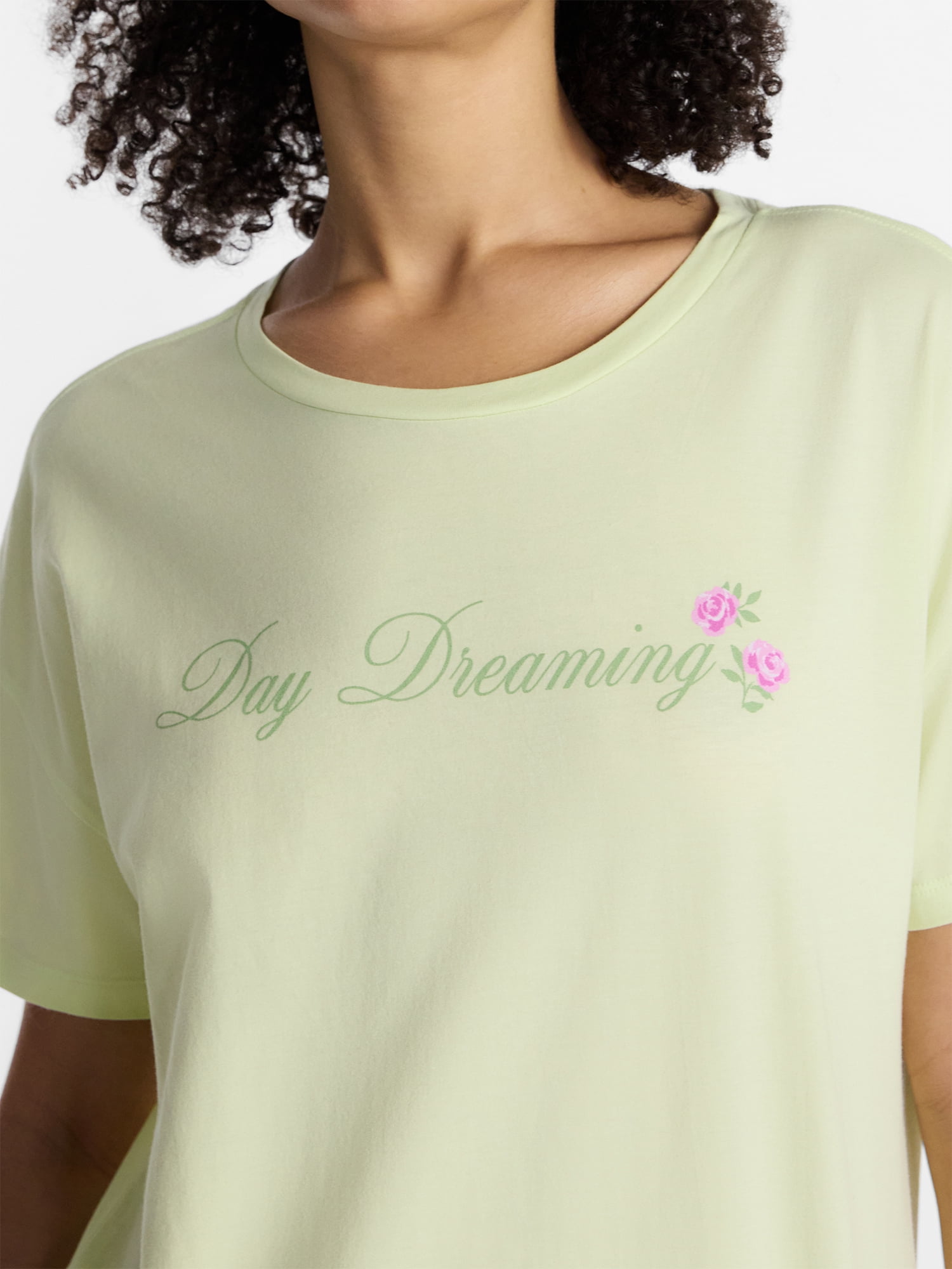 No Boundaries Sleepwear Oversized Graphic Cotton Tee, Women’s and Women’s Plus XXS-3X