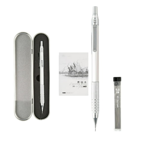 Metal Mechanical Pencils Set with Case 0.5mm Drawing Pencils Sketching Pencils Automatic Pencils for Art Enthusiasts