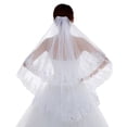 thumbnail image 3 of Sunjoy Tech Bridal Headwear with Anti-slip Comb Women Double Layer Lace Sequins Edge Tulle Headdress Bride Hair Accessories, 3 of 5