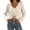 Beige, variant on Women's Crochet Knit Tops Long Sleeve Front Drawstring Lace-up Bikini Swimsuit Cover Ups Cropped Blouses (One Size, White)