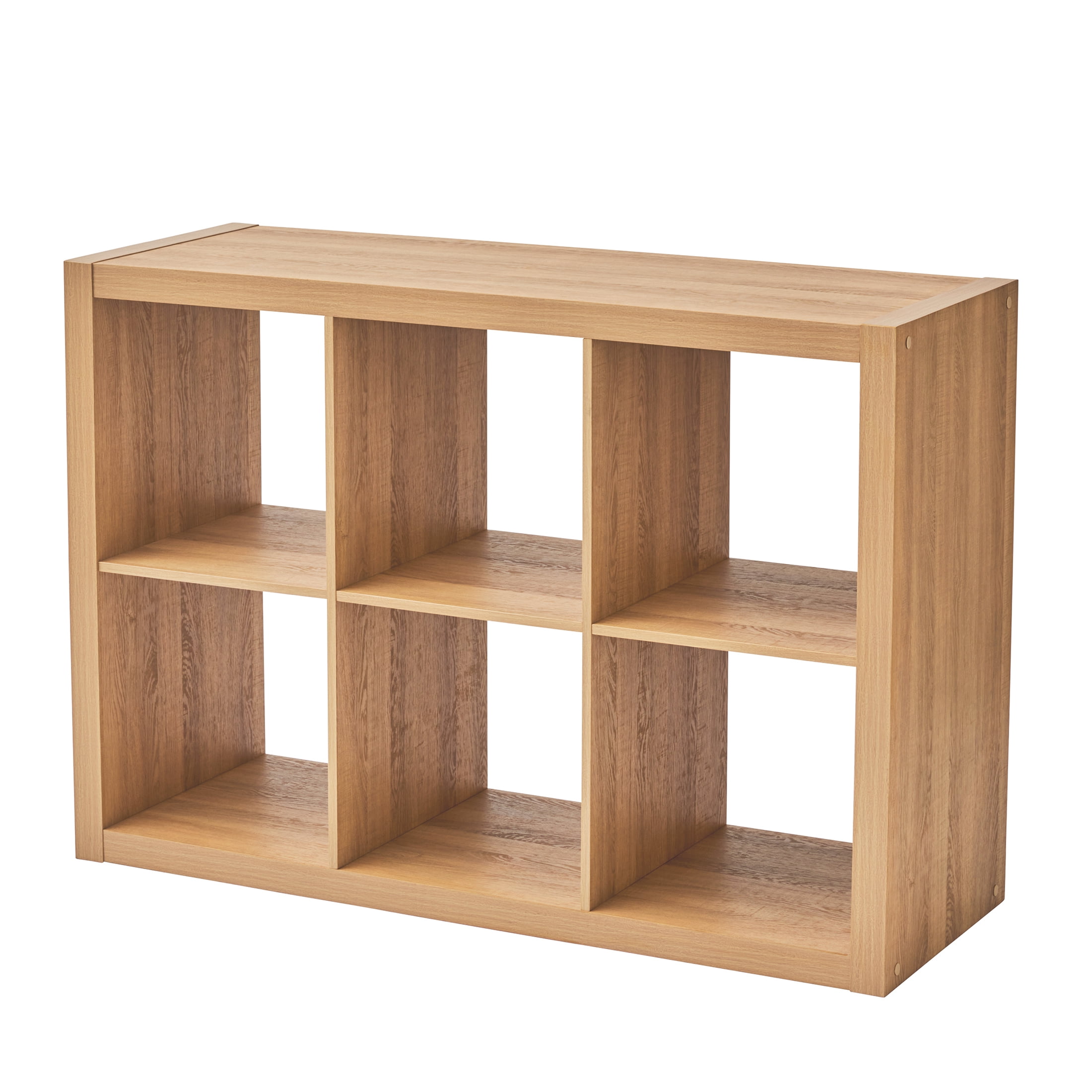 Better Homes & Gardens 6 Cube Storage Organizer, Light Honey