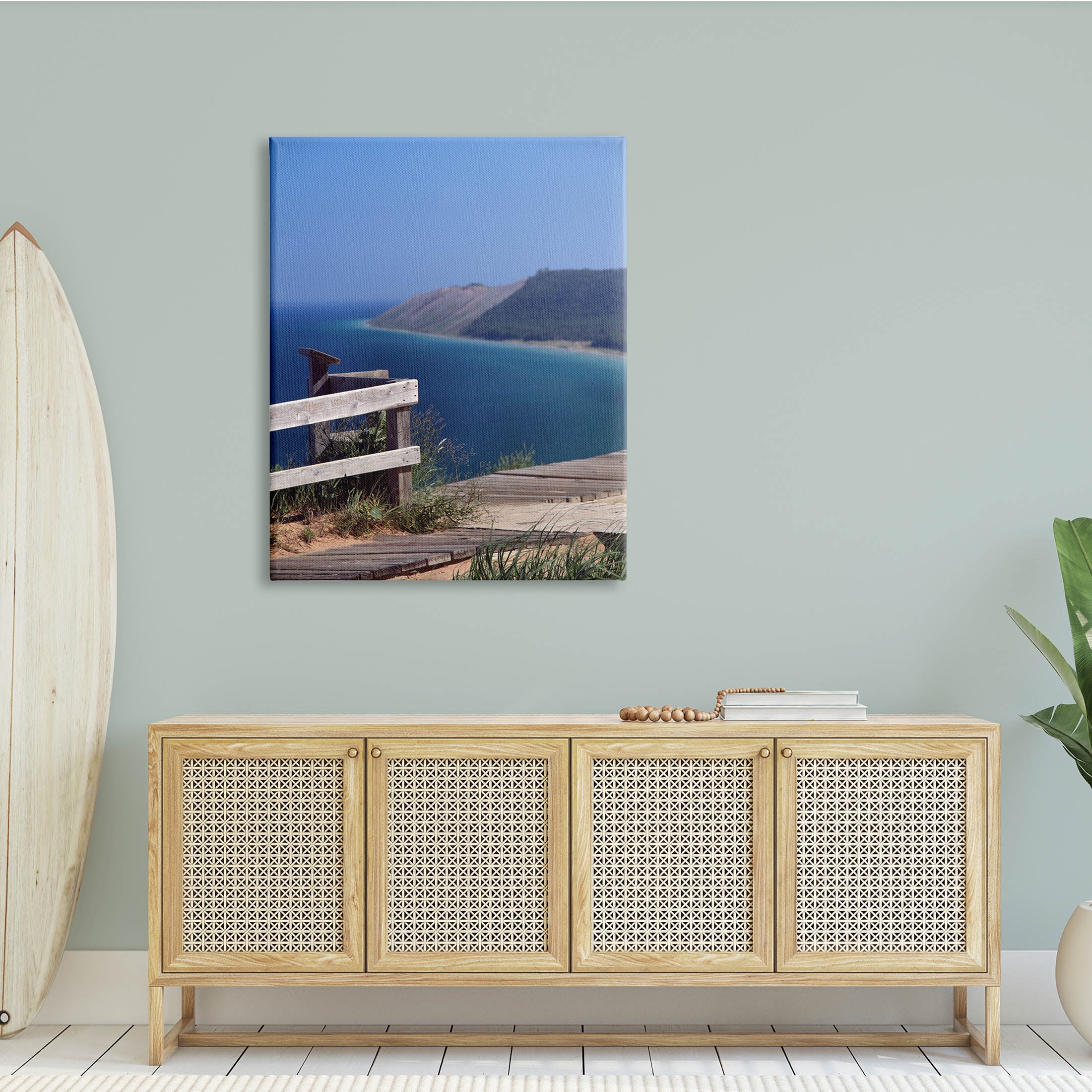 Stupell Industries Coastal Cliff Ocean Boardwalk Nautical Nature Photography, 36 x 48, Design by Daniel Sproul