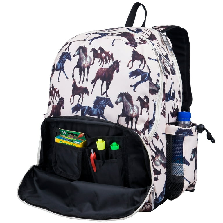 Wildkin Kids 17 Inch Backpack for Boys and Girls Perfect for School and Travel Horse Dreams Beige