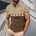 thumbnail image 2 of DDAPJ pyju Business Casual Polos for Men Vintage Aztec Print Collared Golf Shirt Trendy Summer Short Sleeve Tops Coffee L, 2 of 6