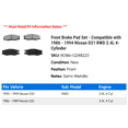 thumbnail image 2 of Front Brake Pad Set - Compatible with 1986 - 1994 Nissan D21 RWD 2.4L 4-Cylinder 1987 1988 1989 1990 1991 1992 1993, 2 of 2
