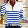 thumbnail image 4 of LIaqionyy Womens Tops Long Sleeve Shirts Quarter Zip Collared Pullover V Neck Casual Fall Business Clothes, 4 of 5