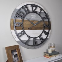 FirsTime & Co. Shabby Farmhouse Planks 27" Wall Clock, American Crafted, Rustic Gray, 27 x 1.75 x 27 in, (31061)