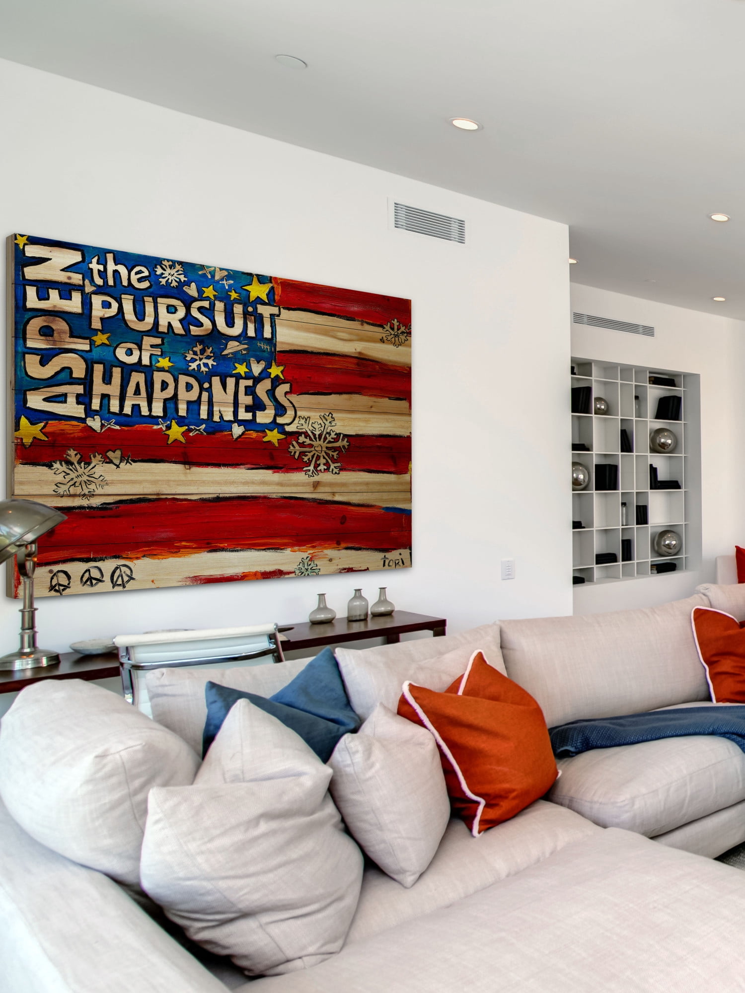 Marmont Hill "Aspen Pursuit of Happiness" by Tori Campisi Painting Print on Natural Pine Wood