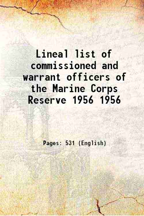 Lineal list of commissioned and warrant officers of the Marine Corps